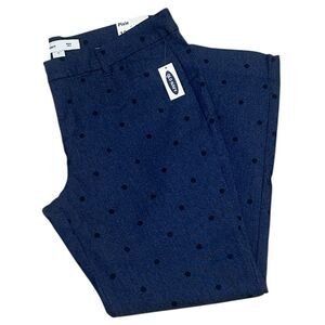 Old Navy High Waisted Pixie Ankle Pants Skinny NEW Blue Polka Dot Denim Size 12